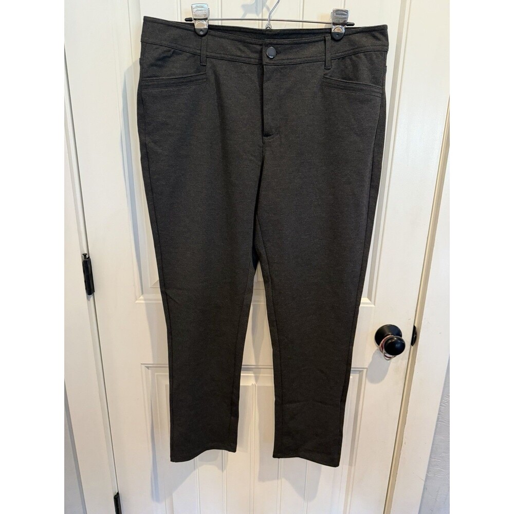 CJ Banks Womens 18W Charcoal Gray Stretch Straight Leg Pants NWOT